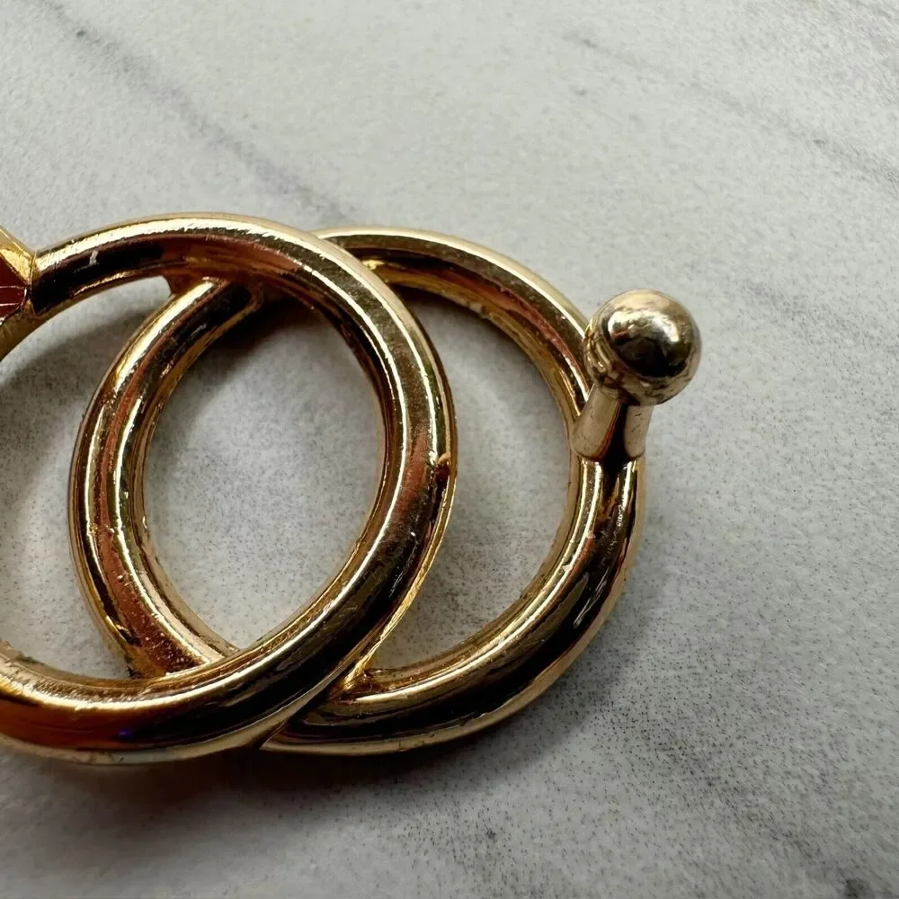 Gold Tone Small Double Circle Belt Buckle